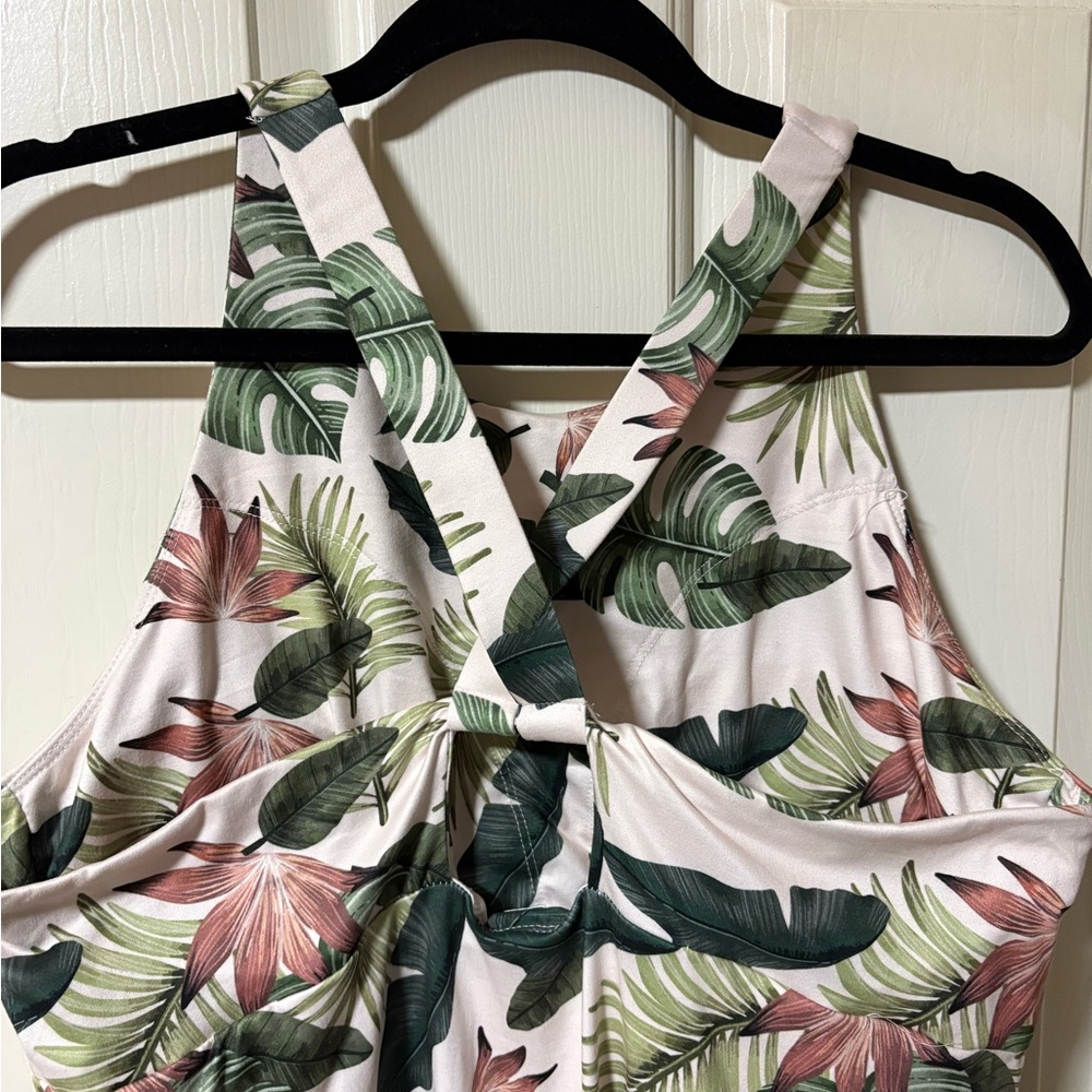 Freedom Trail by Kyodan strappy cross back floral tropical print dress -Sz: XL - Picture 3 of 7